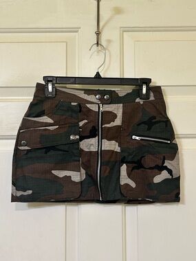 Fashion Nova Camouflage Cargo Mini Skirt - Green, Brown, Tan